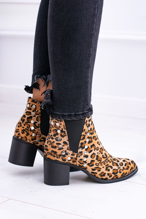 Жіночі шкіряні чоботи Savage Rivet на шпильці з каблуком Panther на шпильці