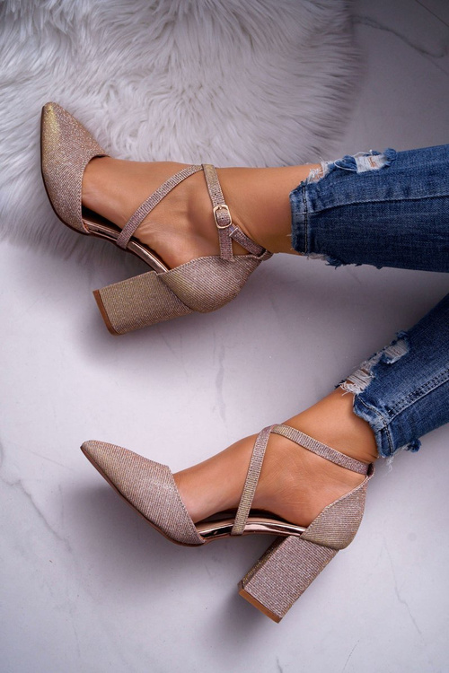 Жіночі туфлі на шпильці Brocade Champagne Trever