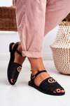 Чорні жіночі босоніжки Lu Boo Plaited Felicia