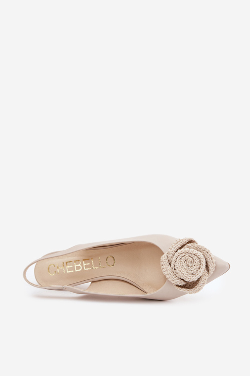 Шкіряні Елегантні Туфлі Бежеві CheBello 4666