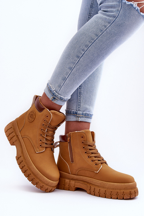 Жіночі шкіряні черевики з хутряною підкладкою. Коричневі палки