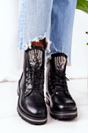 Утеплені чоботи з кубічним цирконієм Чорний Увага