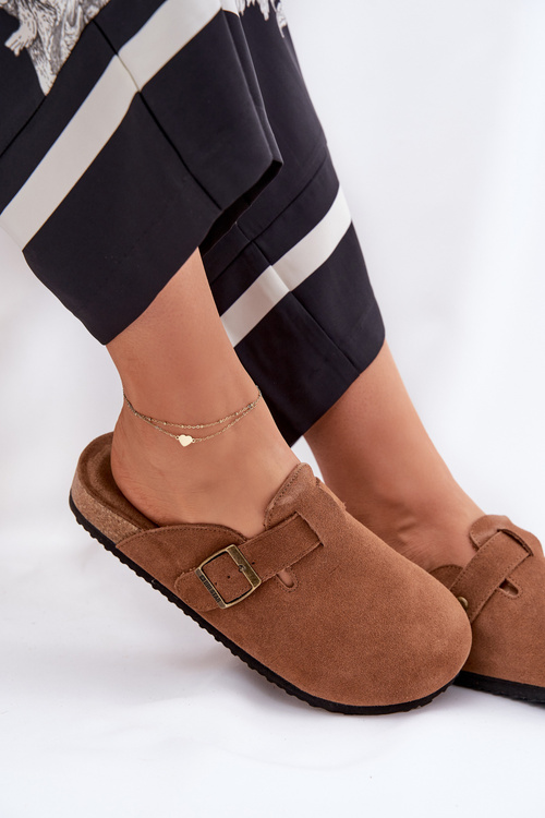 Замшеві Крокси Для Жінок З Пряжкою Big Star RR274A387 Коричневі