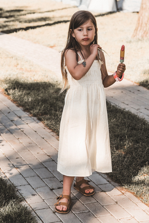 Дитячі босоніжки на корковій платформі із застібкою на липучці Camel Rorria