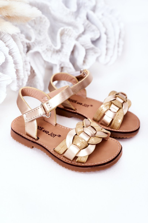 Дитячі босоніжки з візерунком зі змійкою Золотий Baxlee