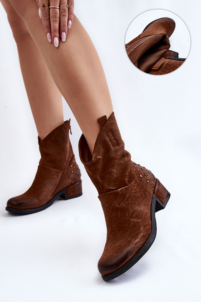 Жіночі черевики на блискавці коричневого кольору