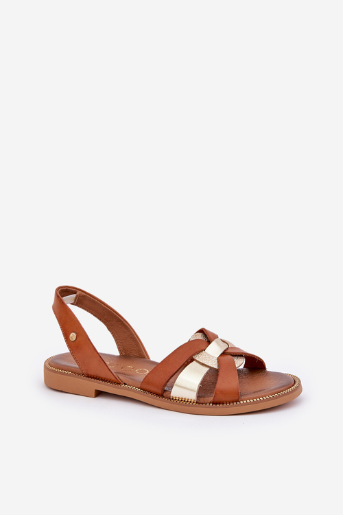 Zazoo 40382 Жіночі шкіряні сандалі коричневі