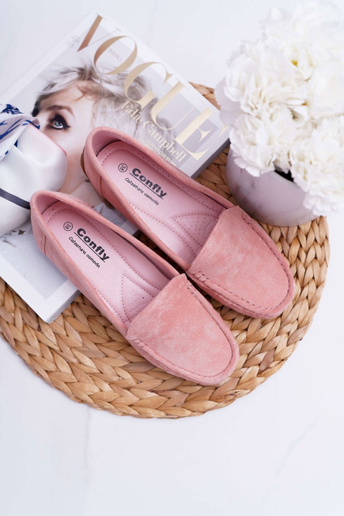Комфортні жіночі мокасини з еко-замші Pink Lemma