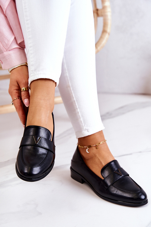 Чорні шкіряні туфлі Sherilyn