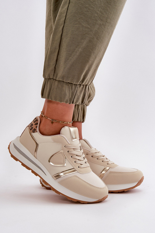 Жіночі кросівки з еко шкіри бежеві Velaniela