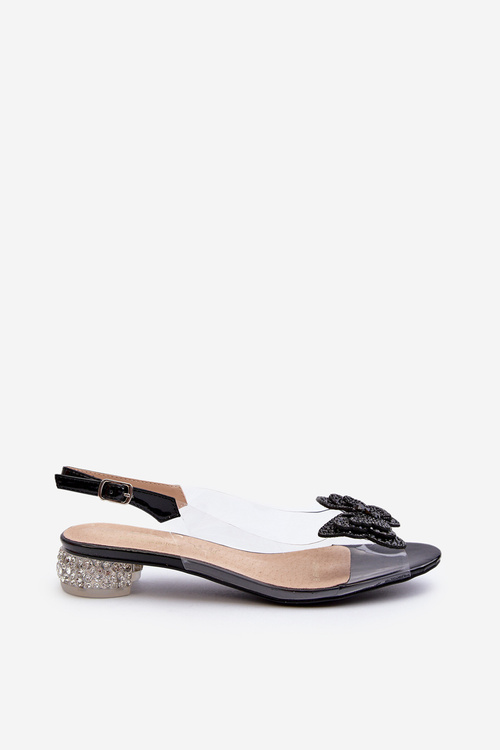 Прозорі босоніжки з прикрасами Чорні SBarski MR1037-05