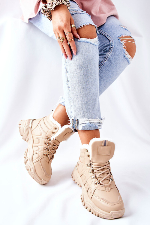 Жіночі утеплені чоботи бежеві Hareshaw