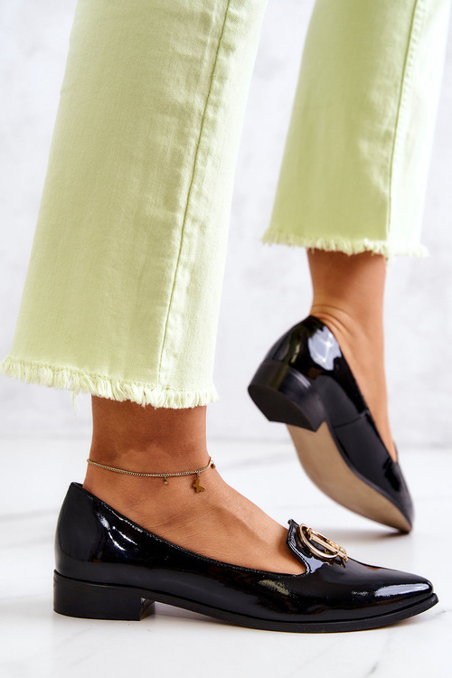 Жіночі лаковані лофери Lordsy Nicole 2712/035 Чорні