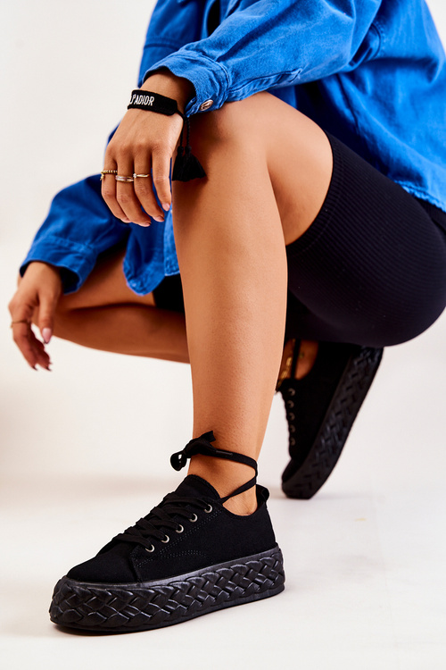 Кросівки на масивній платформі Чорні Suzane