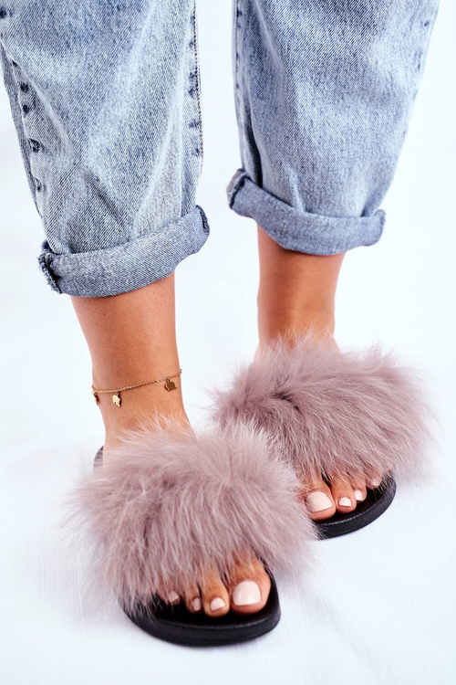 Жіночі шорти з натуральним хутром світло-сірі бушидо