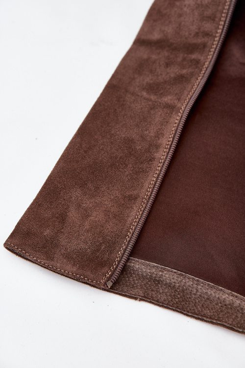 Замшеві Чоботи На Підборах З Блискавкою Коричневі Lissara