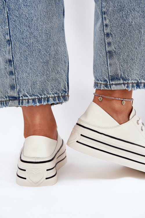 Жіночі Шкіряні Кросівки На Платформі GOE RR2N4106 Білі