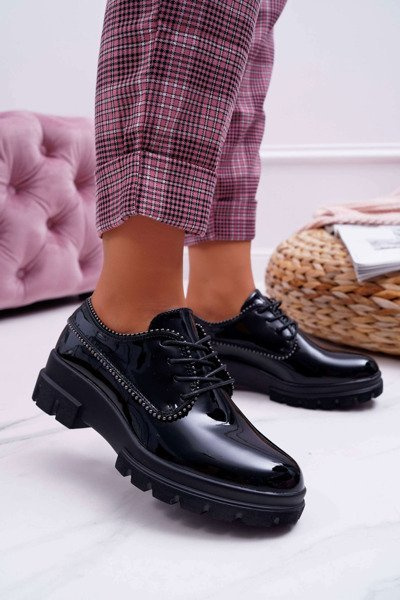 Жіночі лаковані чорні туфлі So What