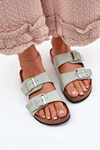 Жіночі Сандалі На Корковій Платформі З Пряжками М'ятні Evisolla