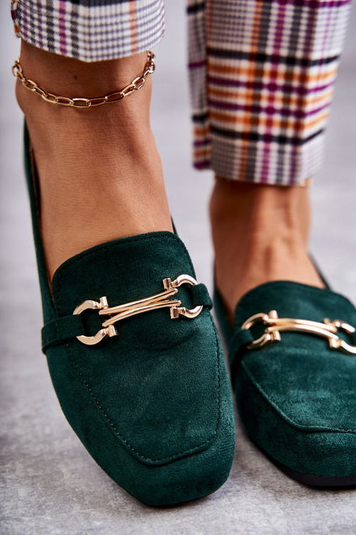 Замшеві класичні лофери Green Roddie