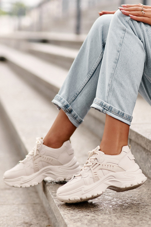 Жіночі масивні спортивні кросівки бежеві Toderus