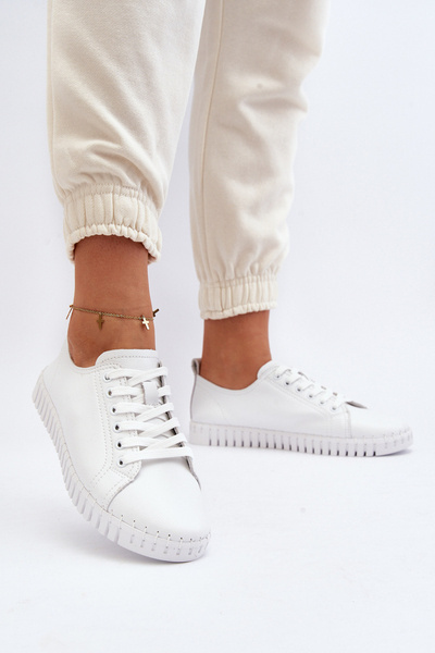 Білі жіночі шкіряні кросівки Xenobia