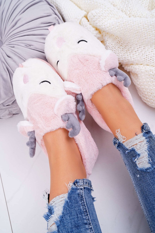 Жіночі тапочки з хутром оленя Рожевий олень