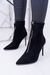 Жіночі чоботи на підборах Lu Boo Two Zipper Suede Black Suzy
