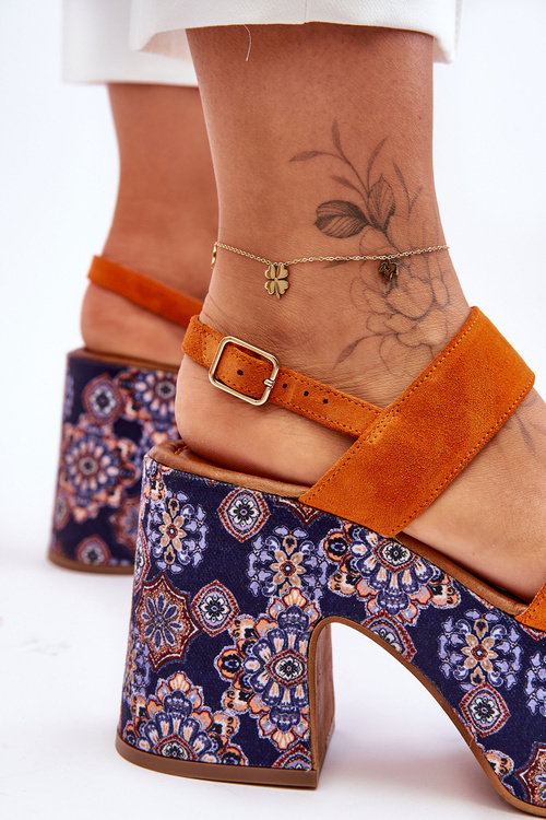 Шкіряні босоніжки Maciejka 06089-18 Помаранчевий