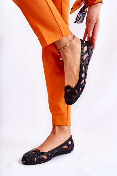 Жіночі гумові балетки чорні Indila