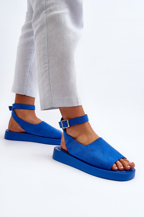Зручні жіночі босоніжки на платформі кольору Blue Rubie
