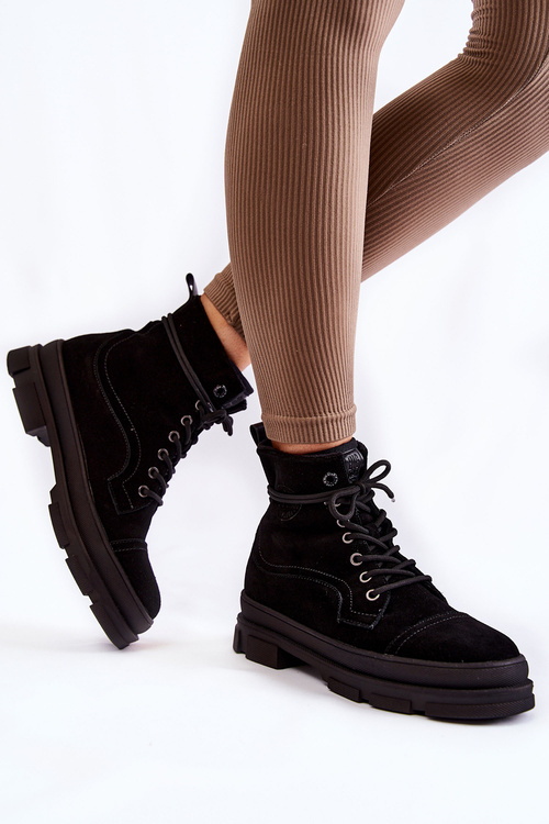 Замшеві теплі черевики Big Star KK274525 Чорні