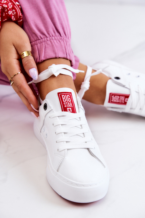 Шкіряні кросівки Big Star JJ274212 біло-червоні