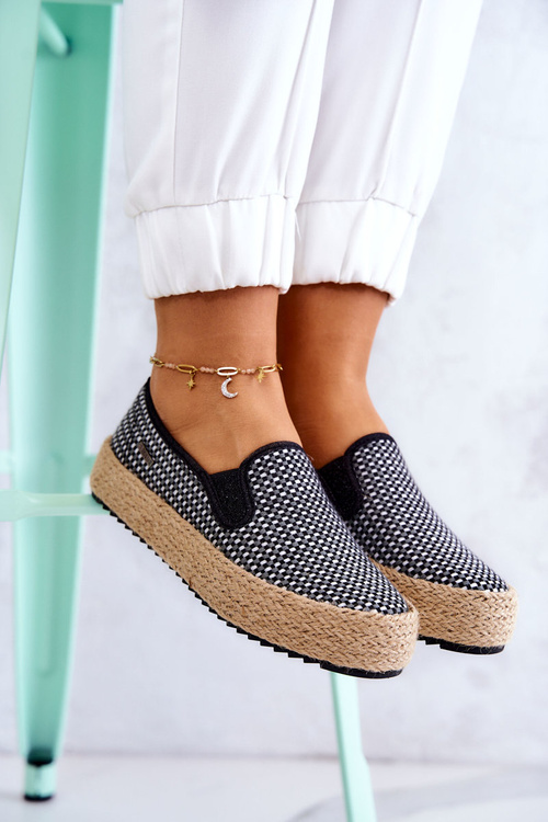 Жіночі плетені кросівки сліпони Big Star JJ274395 чорні