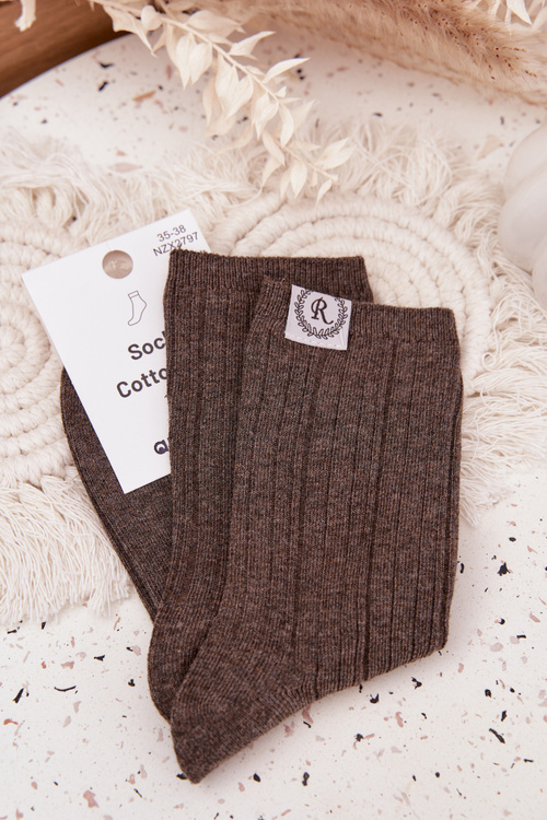 Бавовняні смугасті жіночі шкарпетки темно-сірі