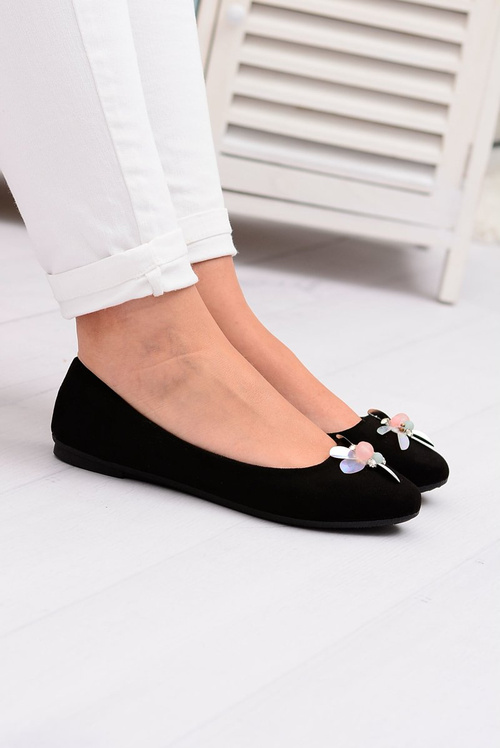 Замшеві чорні жіночі балетки Lords Blume