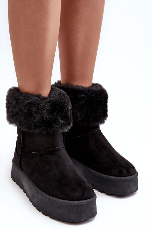 Жіночі зимові черевики з хутряною обробкою Чорні Rainsa