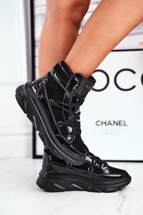 Жіночі зимові черевики Кросівки чорні Missy