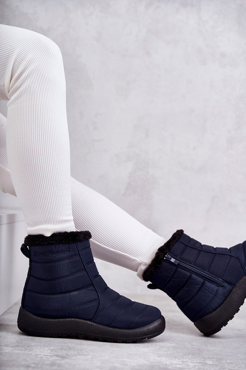 Жіночі теплі снігові черевики темно-сині Mezyss