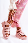 Модні босоніжки з ремінцями Malien рожевого кольору 
