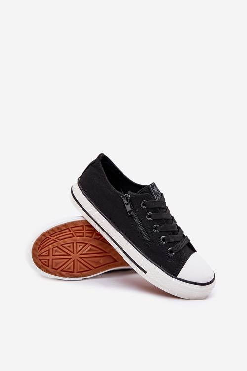 Дитячі Низькі Кросівки На Шнурках Чорні Мардо