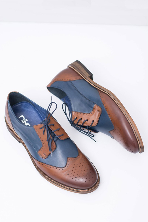 Шкіряні темно-сині чоловічі елегантні напівчоботи Mortes Нікополь