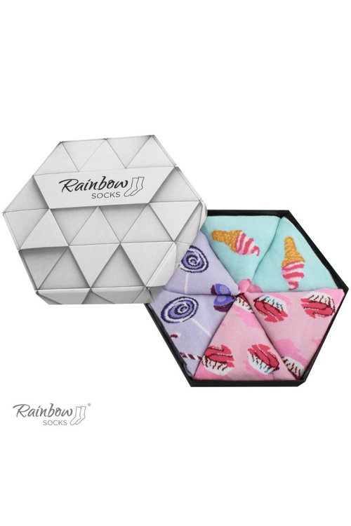 Солодощі Шкарпетки Rainbow в коробці 3 пари