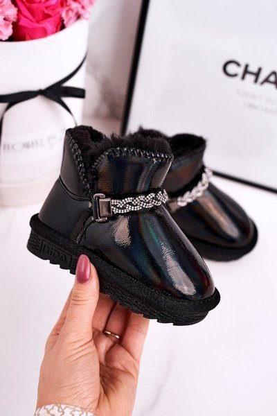 Дитячі зимові черевики з хутром Petrol Black Princess