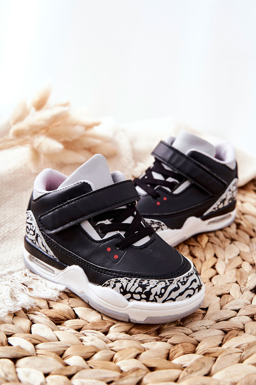 Дитяче спортивне взуття чорно-червоний льон