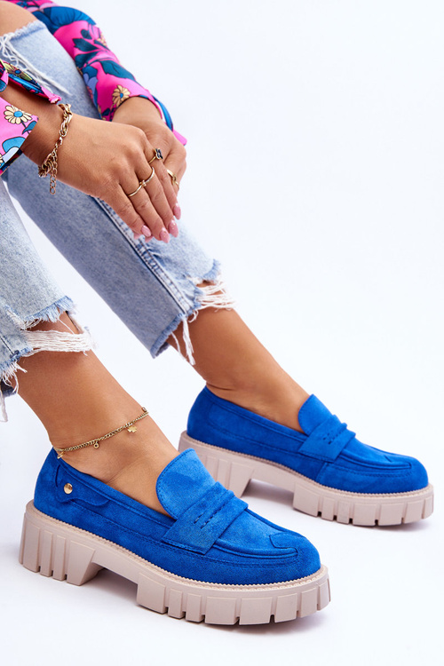 Жіночі замшеві туфлі сині Fiorell