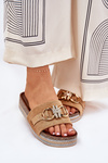 Жіночі Сандалі На Платформі З Блиском І Золотою Декорацією Camel Rilirea