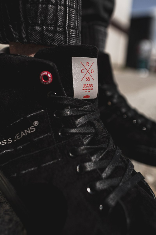 Чоловічі кросівки Cross Jeans High Leather Suede Black EE1R4057C