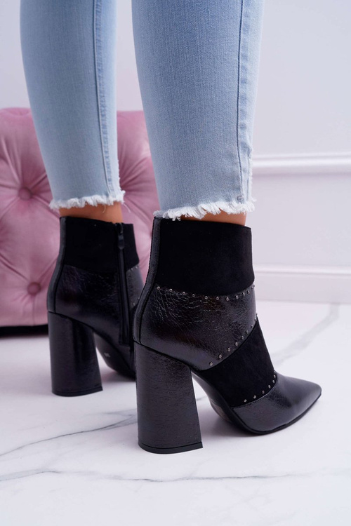 Жіночі чоботи на підборах RB21P чорні Янго