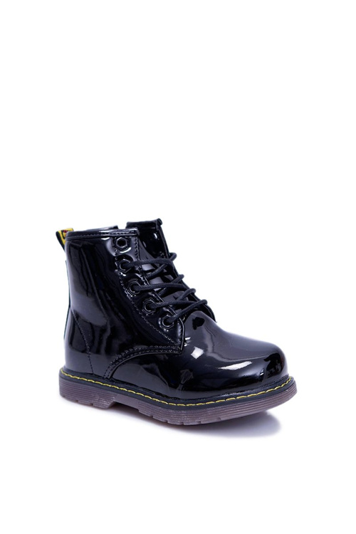 Дитячі чоботи флісові утеплені Trappers Trappers Lacquer Black Debi